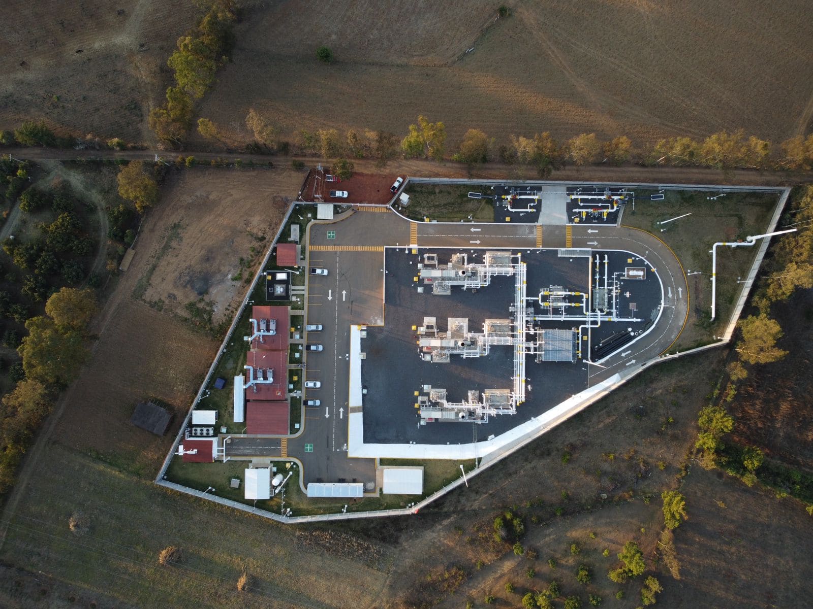 Vista aérea de la estación energética de Pátzcuaro.